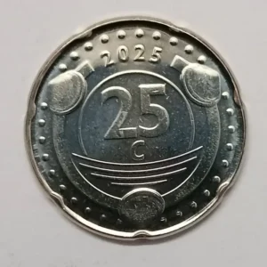 Curacao 25 Cents 2025 Unc world coin for hobby collection only