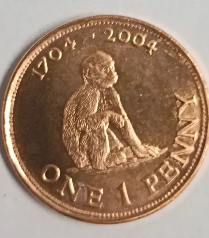 Gibraltar 1 Penny Unc coin 2004 Barbary macaque