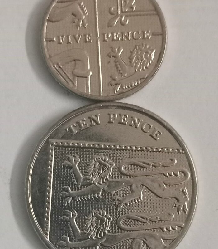 United kingdom 5 pence and 10 pence hobby coin set
