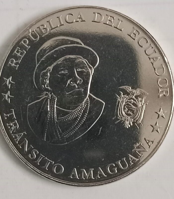 Ecuador 50 Centavos 2023 coin for collection Transito Amaguana