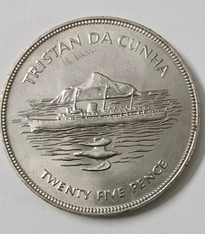 Tristan Da Cunha Twenty five 25 pence 1977 coin