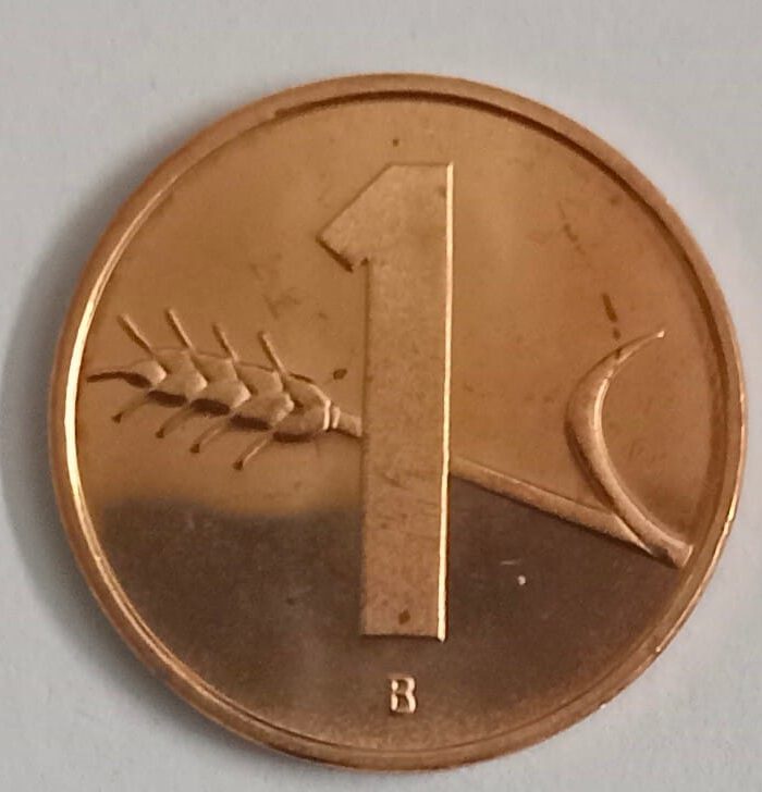 Switzerland 1 Rappen 1996 Unc world coin wheat spike and swiss cross