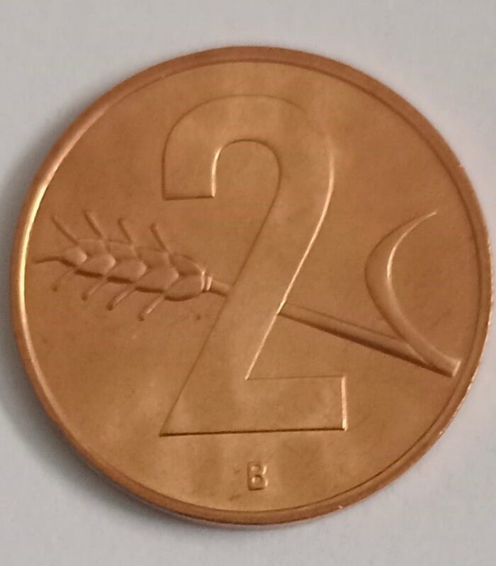 Switzerland 2 Rappen 1967 Unc world coin wheat spike and swiss cross