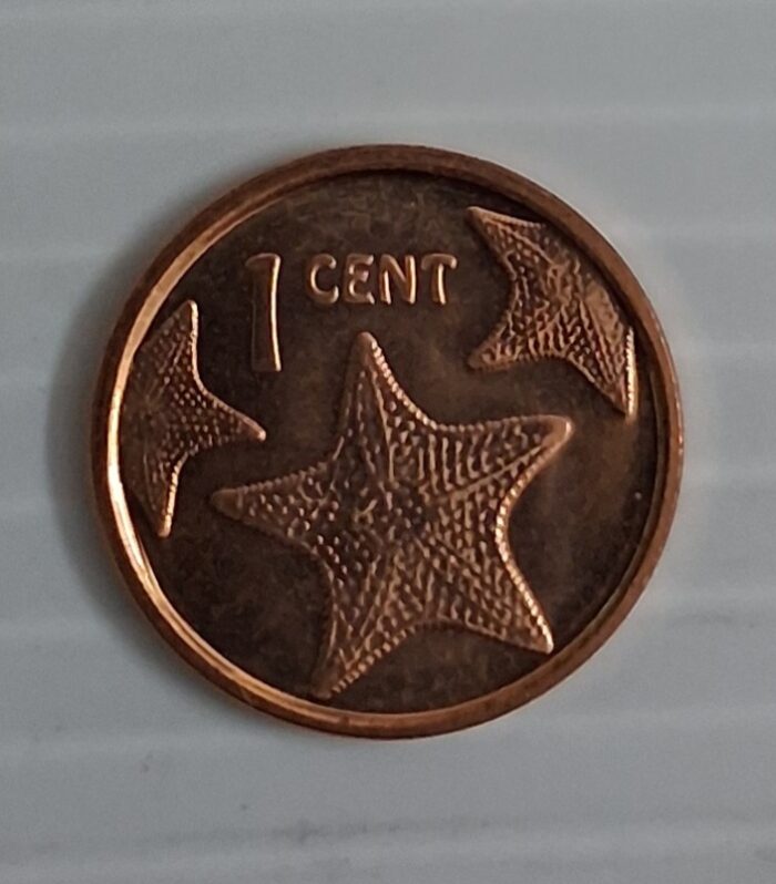 Bahamas 1 cent 2015 unc coin star fish