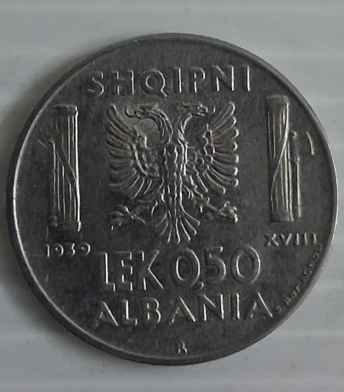 Albania 0.50 Lek Vittorio Emanuele iii Italian occupation
