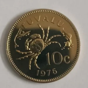 Tuvalu 10 cents 1976 coin crab