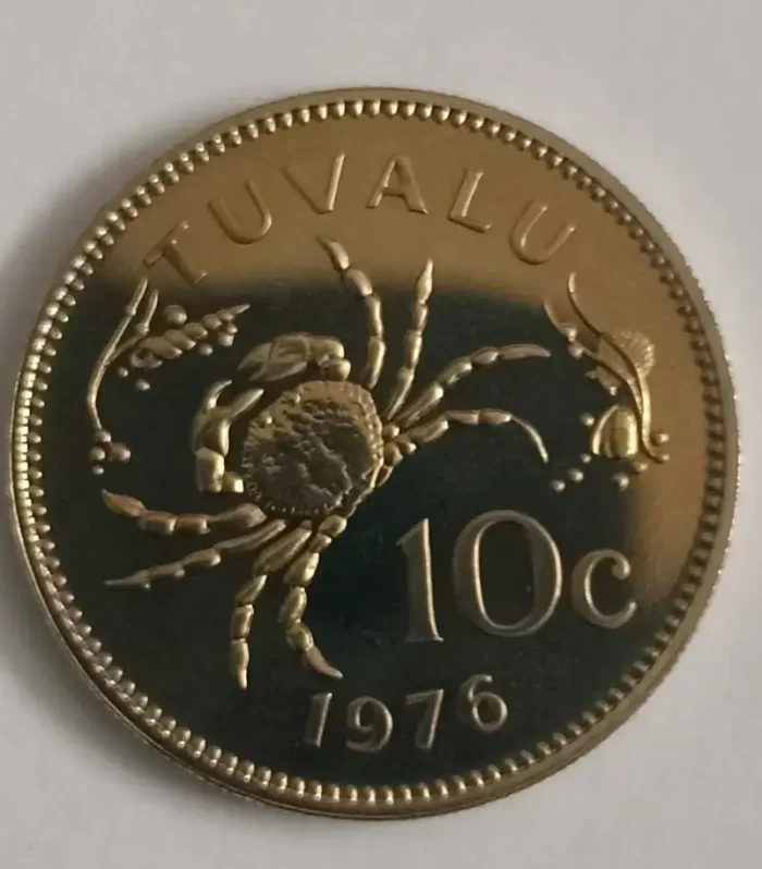 Tuvalu 10 cents 1976 coin crab