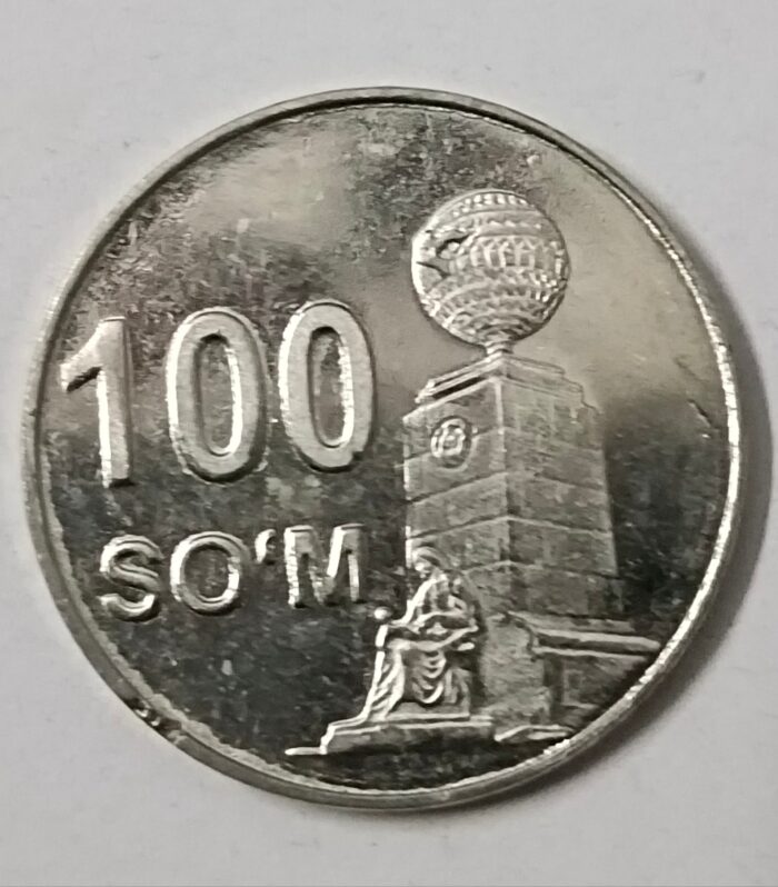 Uzbekistan 100 som 2018 unc coin