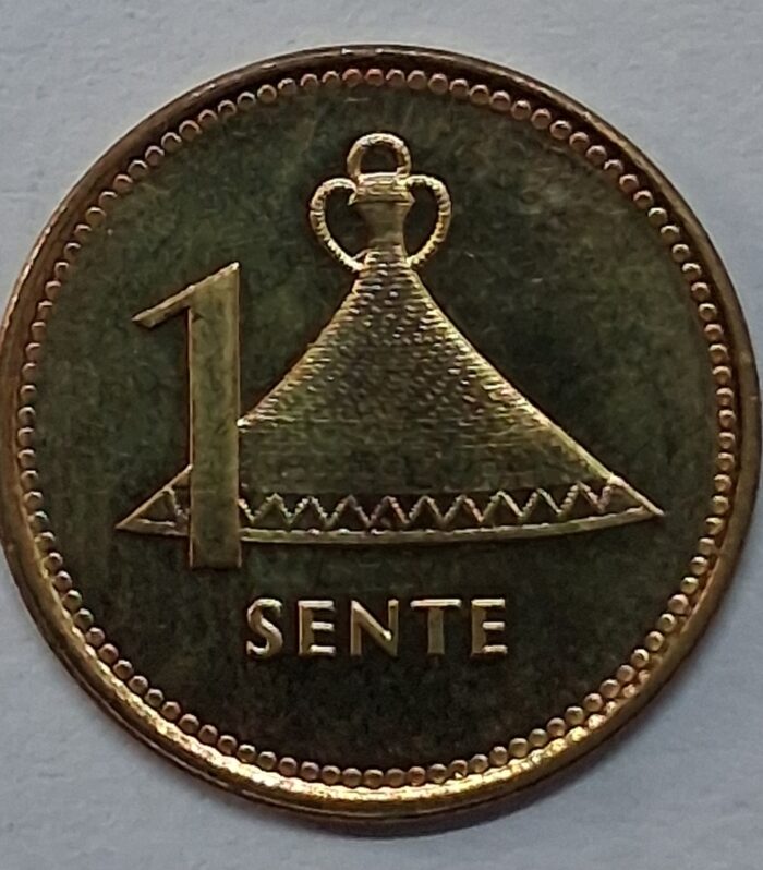 Lesotho 1 sente 1992 unc coin