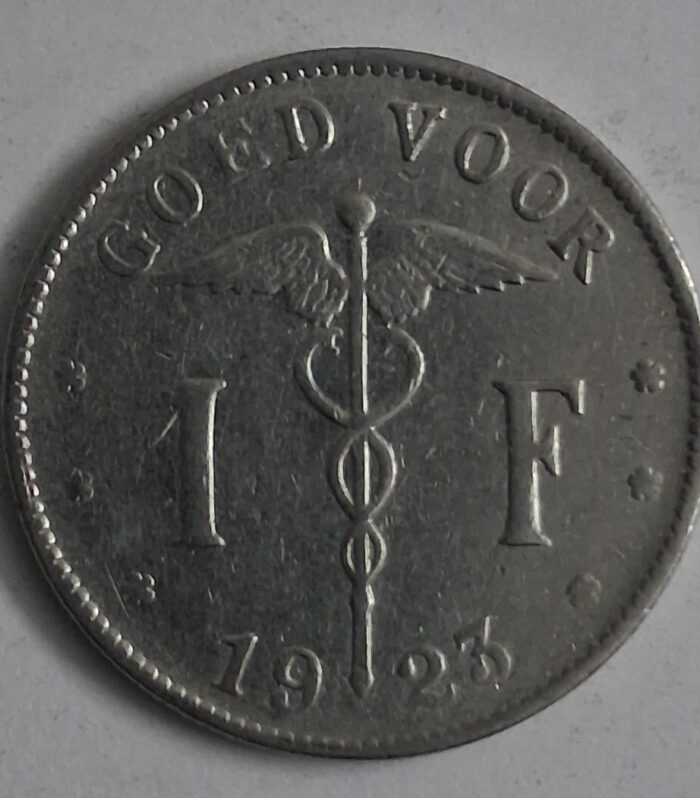 Belgium 1 franc 1923 world coin