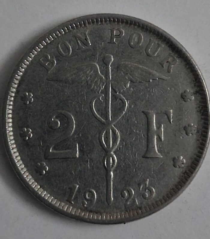 Belgium 2 francs 1923 world coin