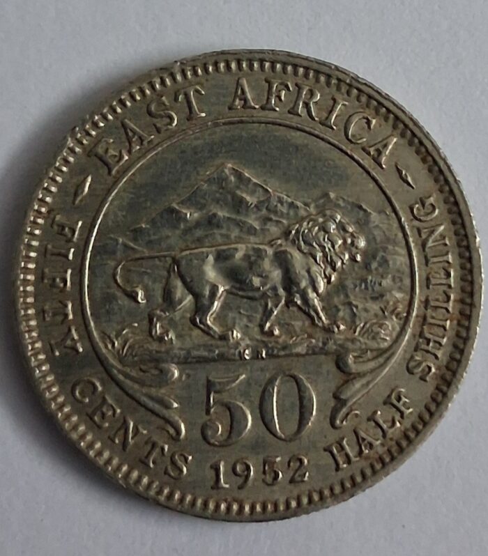 East african 50 cents half shilling 1952 world coin