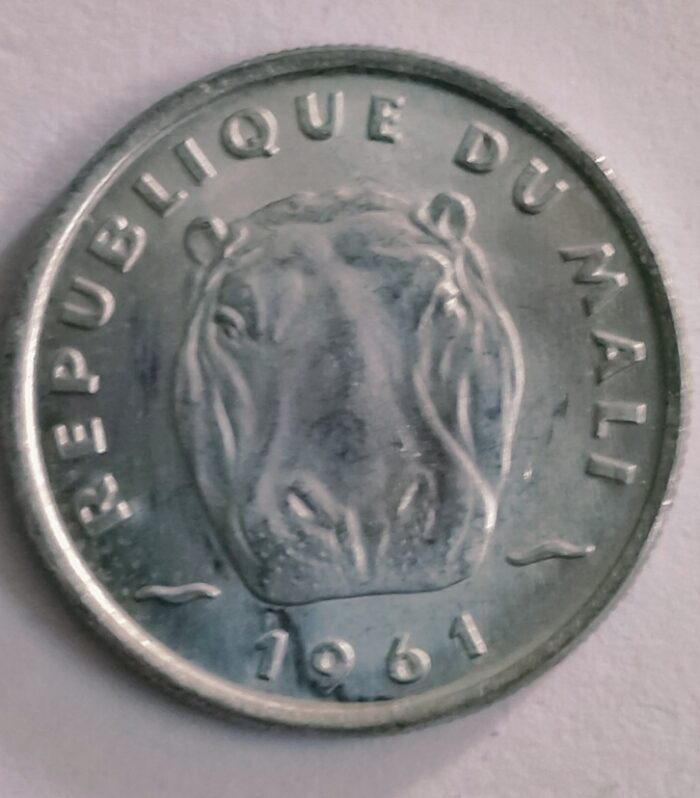 Mali 5 francs 1961 unc world coin