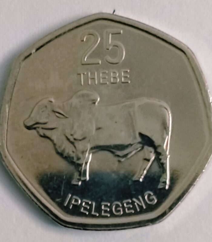 Botswana 25 thebe 2013 world coin brahman bull