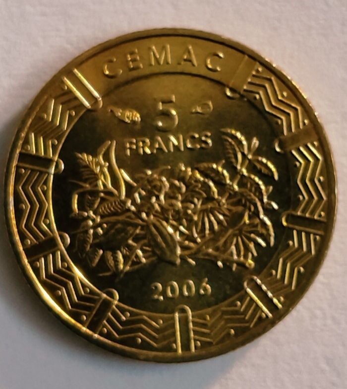 Central african states 5 francs 2006 unc world coin