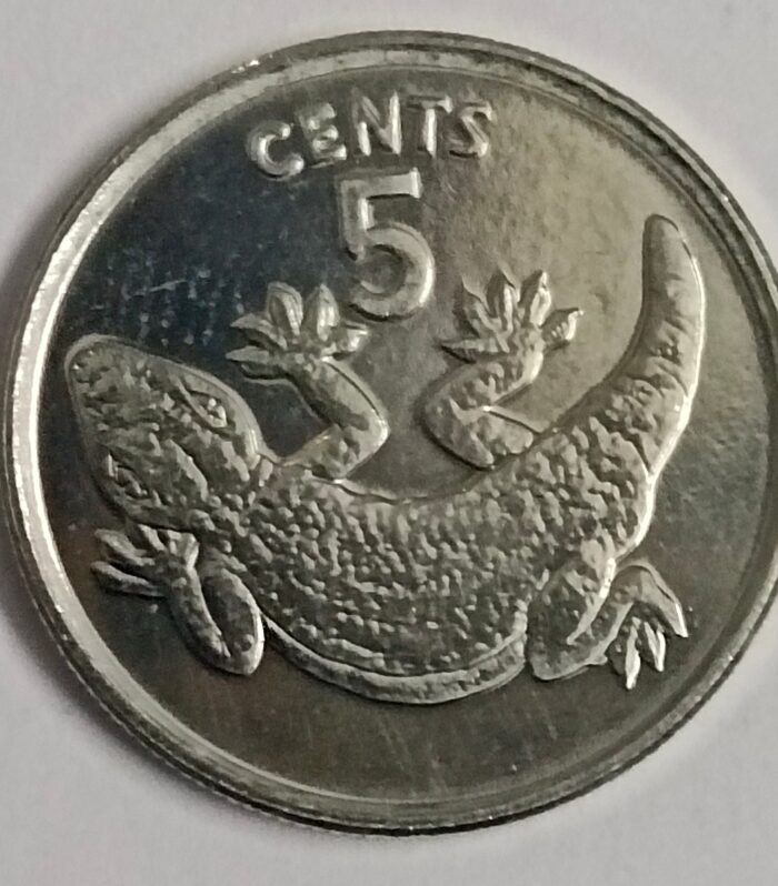 Kiribati 5 cents 1979 unc world coin Tokai gecko