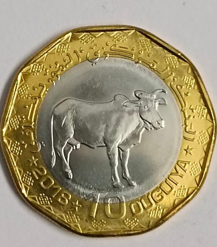 Mauritania 10 Ouguiya coin 2017-18 unc cow