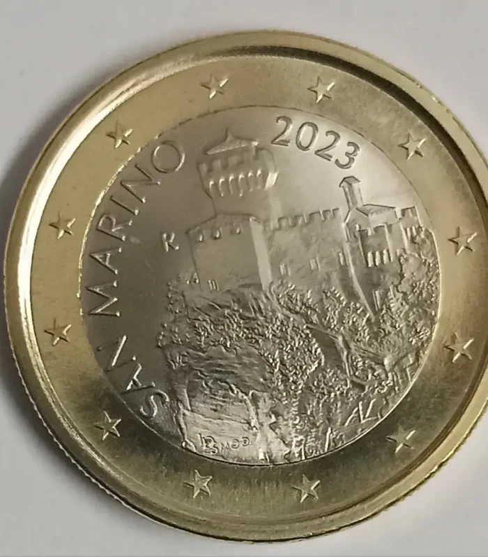 San marino 1 euro 2023 bimetal unc world coin