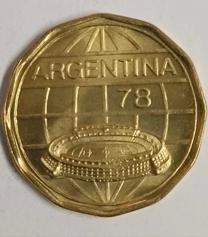 Argentina 100 pesos 1978 unc world coin soccer