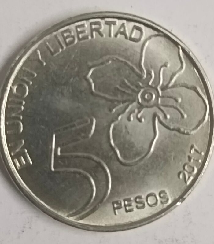 Argentina 5 pesos 2017 unc world coin flora