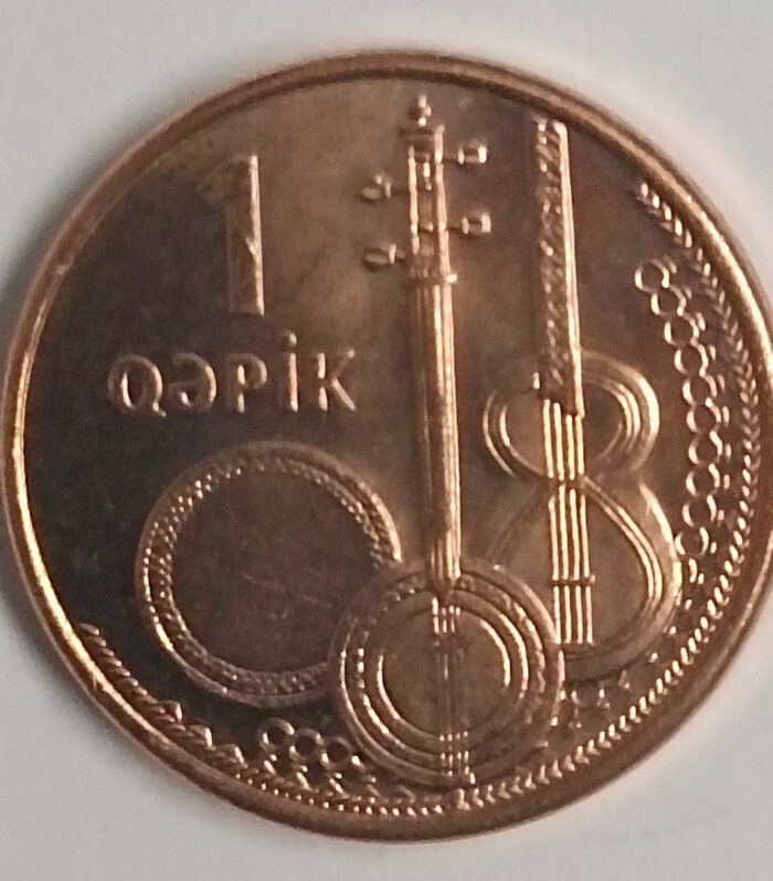 Azerbaijan 1 qepik 2006 world coin musical instruments