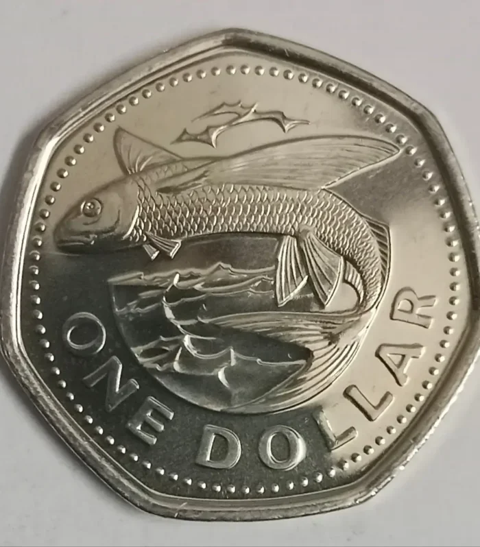Barbodas 1 dollar unc world coin flying fish