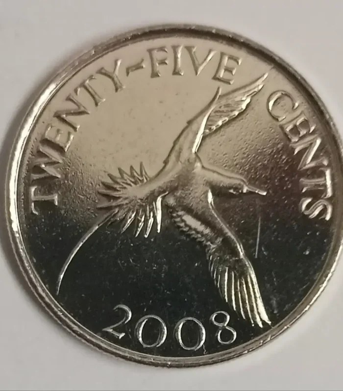 Bermuda 25 cents 2008 unc world coin