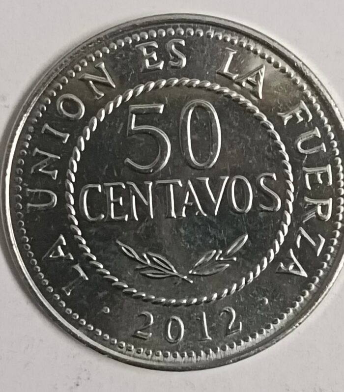 Bolivia 50 centavos 2012 unc world coin