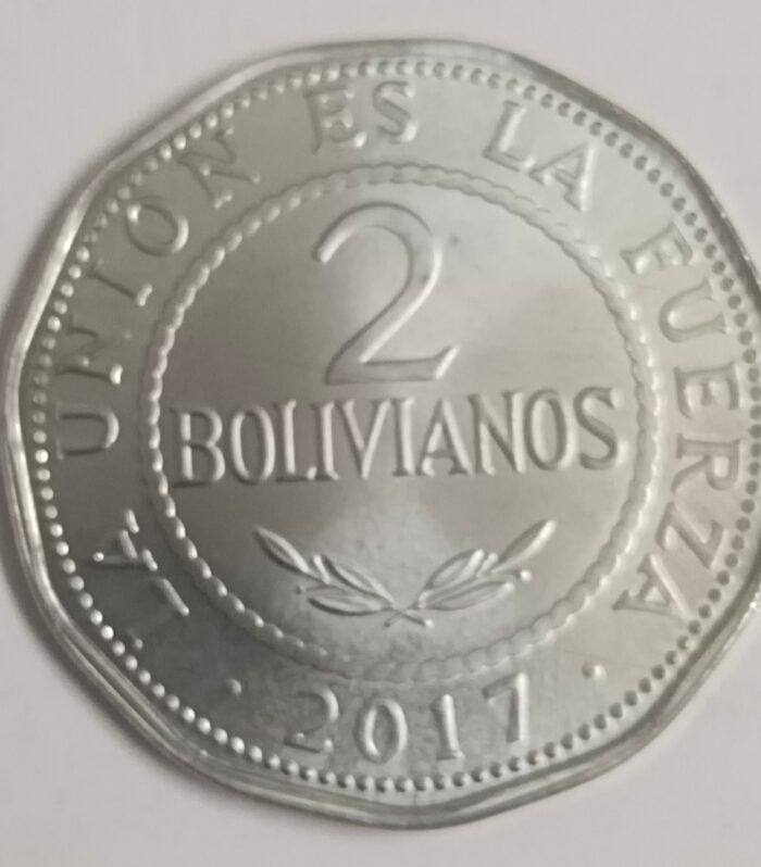 Bolivia 2 bolivianos 2017 unc world coin