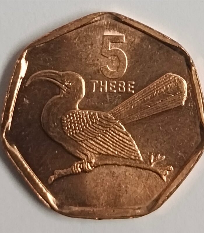 Botswana 5 thebe 1998 unc world coin