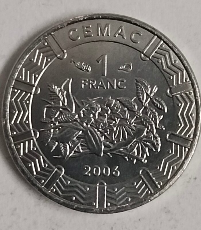 Central african states 1 franc 2006 unc world coin