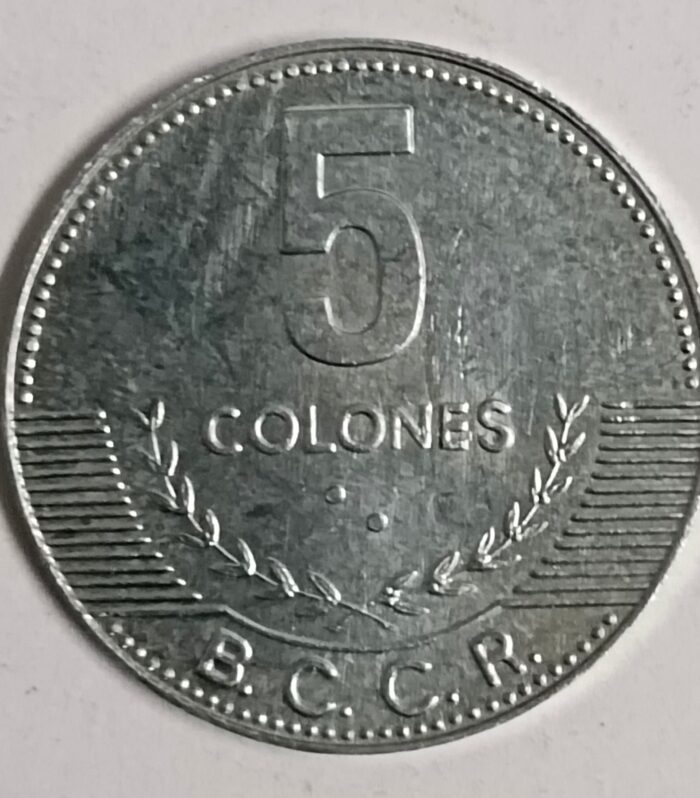 Costa rica 5 colones 2005 unc world coin