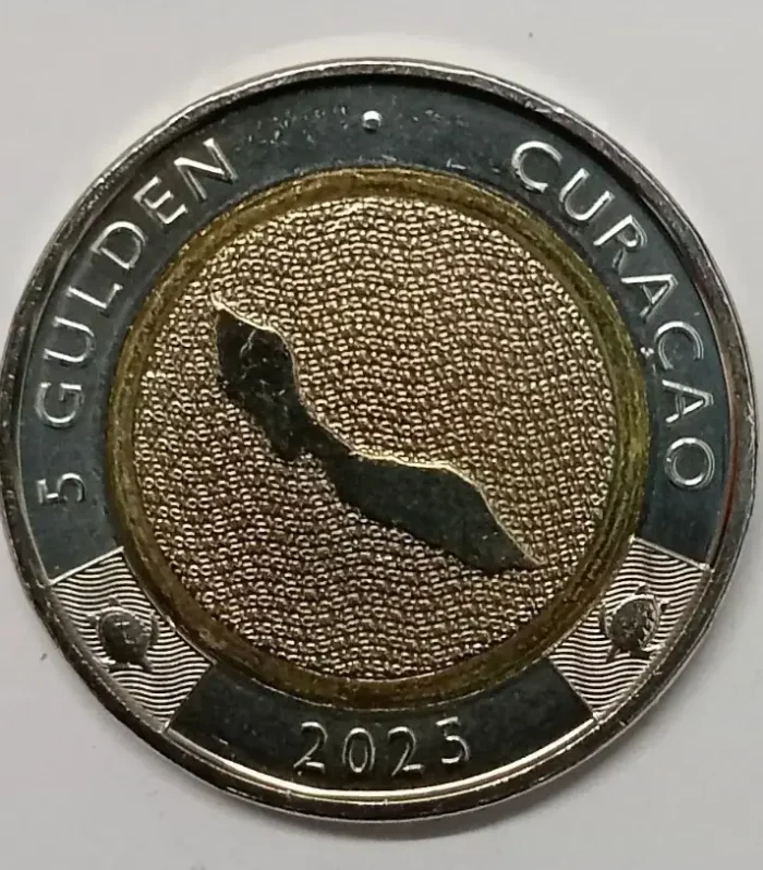 Curacao 5 gulden 2025 bimetal unc world coin