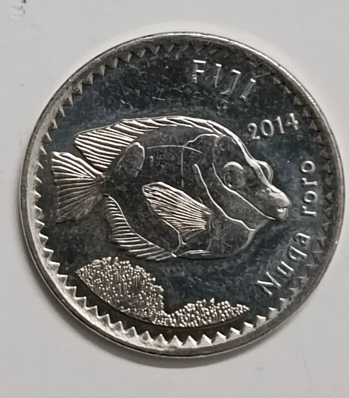 Fiji 5 cents 2014 unc world coin rabit fish