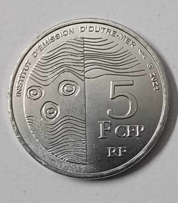 French pacific territories 5 francs 2021 unc coin