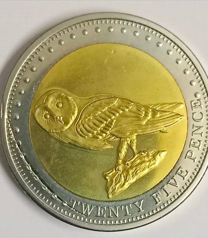 Gough island 25 pence 2009 unc bimetal coin