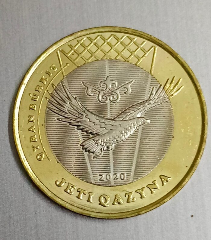 Kazakhstan 100 tenge eagle bird unc world coin