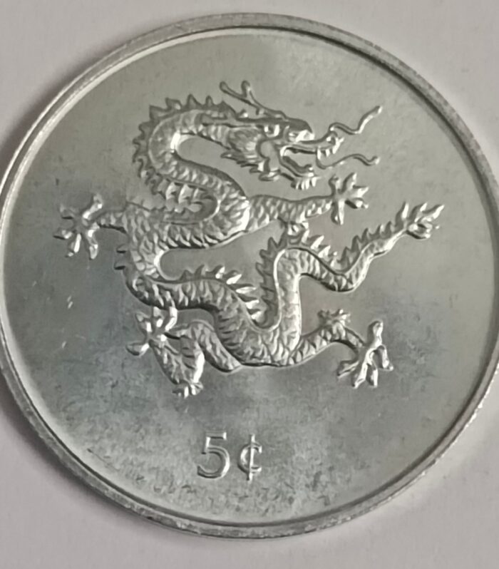 Liberia 5 Cents 2000 Unc world coin Dragon