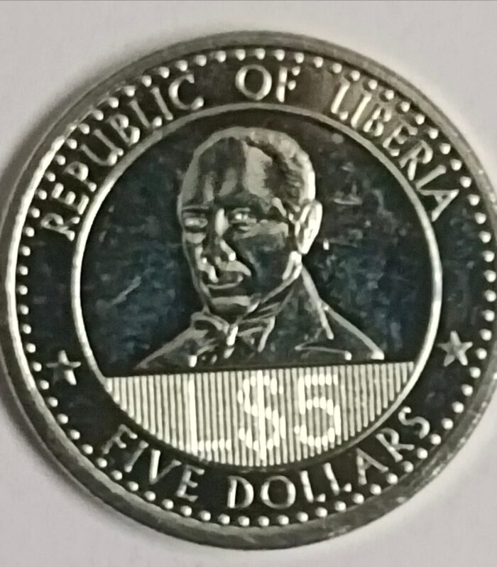 Liberia 5 dollars 2022 unc world coin