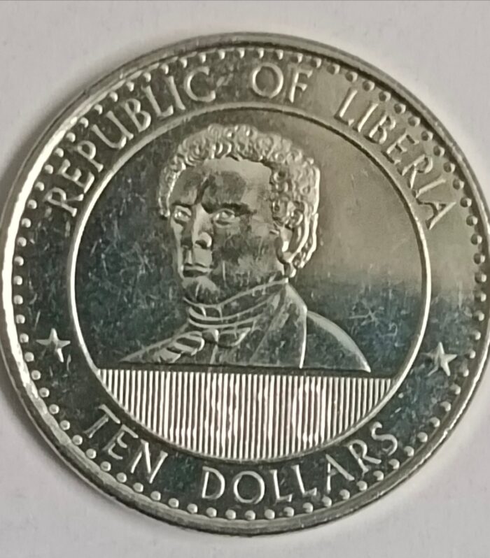 Liberia 10 dollars unc world coin 2022