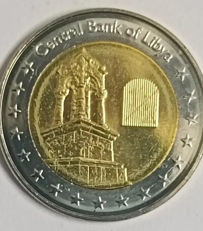 Libya 1/2 dinar 2014 unc bimetallic world coin