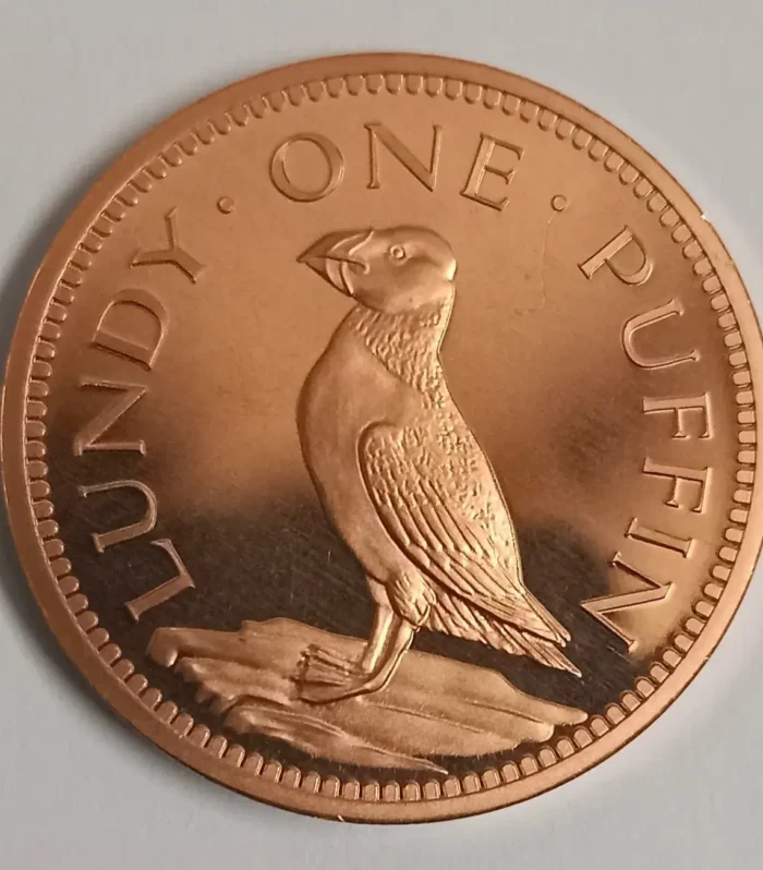 Lundy island one puffin 1977 world coin proof issue local money