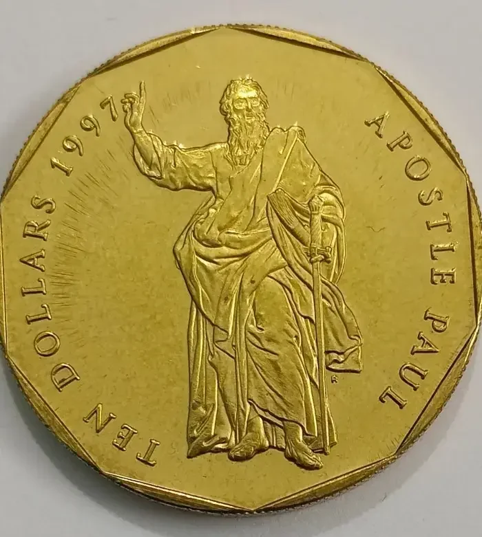 Marshall islands 10 dollars 1997 unc world coin Apostle paul