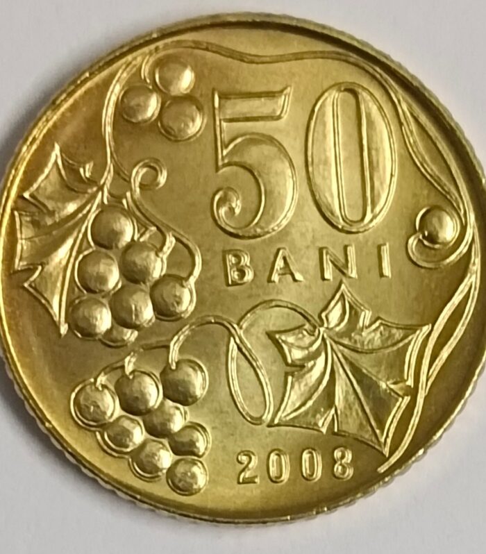 Moldova 50 bani 2008 unc world coin