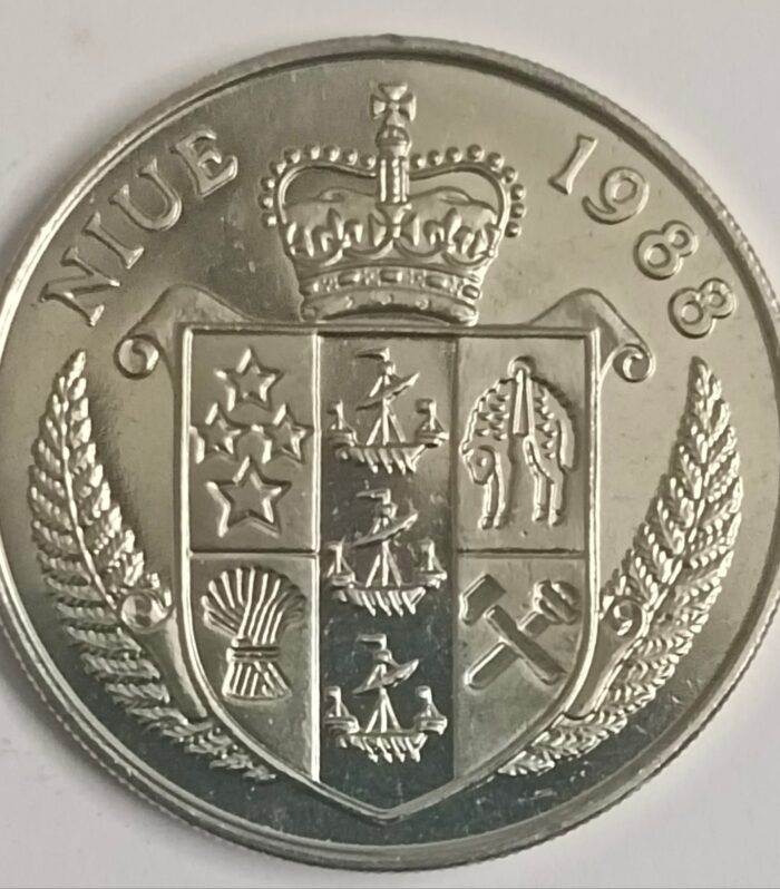 Niue 5 dollars 1988 unc world coin John f kennedy