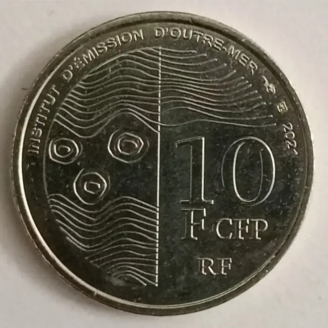 French pacific territories 10 francs 2021 unc coin