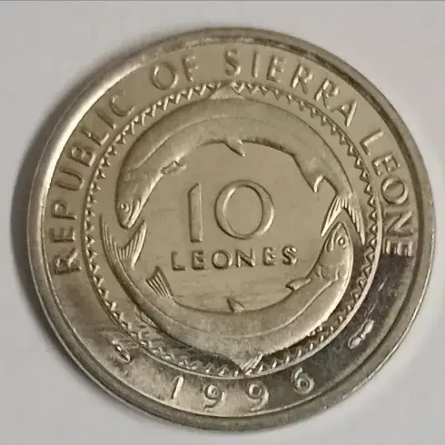 Sierra leone 10 leones 1996 unc world coin