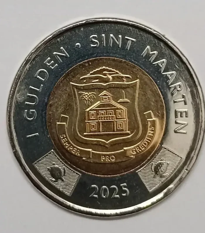 Sint maarten 1 gulden 2025 unc bimetal world coin