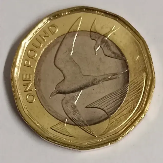 Saint helena and ascension islands 1 pound 2022 unc bimetal coin