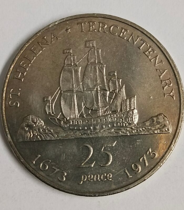 Saint helena islands 25 pence 1973 Tercentanary world coin